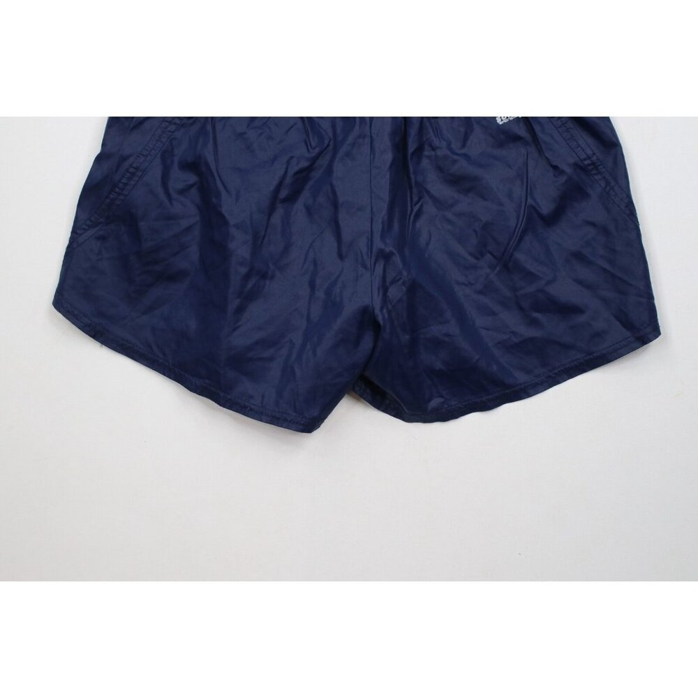 Vintage 90s Womens Small Heart University of Michigan Shorts Baggies Blue Nylon - Picture 9 of 10